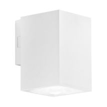 Applique led da esterno polo bianca quadrata 2x8W con luce calda e naturale - Bianco