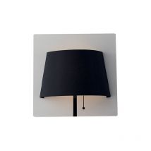 Applique led wharol in metallo nero e paralume bianco 4000K (luce naturale)