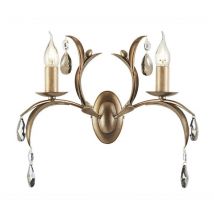 Elstead - Lily - Conception de feuilles florales en bronze métallique pour applique murale à 2 lampes à bougie d'intérieur