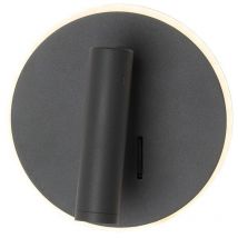Eclairage Design - Applique Liseuse led emmy Hotel Anthracite 12W Température de Couleur: Blanc chaud 2700K