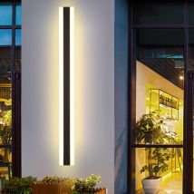 Basetbl - Applique longue led Villa Applique murale Villa Porche Applique extérieure IP65 Appliques murales étanches Noir Longue bande lumineuse