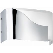 Applique murale moderne en verre, lampe de couloir chromée, partiellement dépolie, 2x douilles G9, HxLxP 15x24,5x10 cm