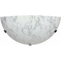 Applique 1xE27 Ganci Cromo Vetro Lastra Bianco Decorato Marmo e Energy Maida