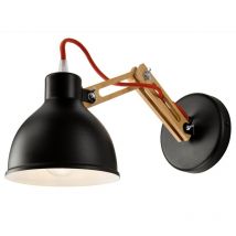 Epikasa - Applique Marcello, Bois, Métal, Noir, Marron, 25x35x15 cm