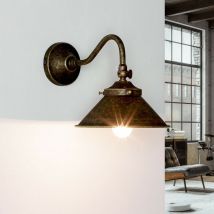Licht-erlebnisse - Applique d'intérieur Alice en laiton bronze au design industriel E14 réglable faite à la main H:16cm - Bronze antique mat