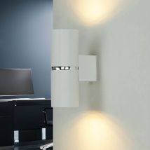 Licht-erlebnisse - Applique métal GU10 Up Down 15 cm haut blanc chrome 2 lampes allongée