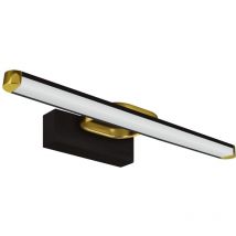 Licht-erlebnisse - Applique miroir acier inoxydable led IP44 w : 43 cm en noir doré allongé lumière blanc neutre 4100 k