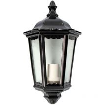 Applique En Aluminium Et Verre Ip44 E27 100w Couleur Noir 25x12x43cm Modèle Milan EDM