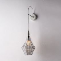 Applique in ferro con vetro grigio pyrex 1 luce Zeus