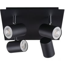 Applique Mural / Plafonnier Noir à Culot 4 x GU10