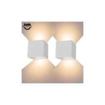Applique Murale 12W, 2pcs 3000K led Applique Murale Extérieure/Intérieure, Applique Murale Extérieure Réglable, Applique Murale Intérieure IP65