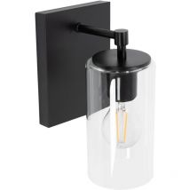 Applique murale APP1222-1W noir métal verre E27 1-POINTS de lumière