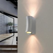 Optonica - Applique Murale Argent led IP44 pour 2 ampoules GU10 - silamp