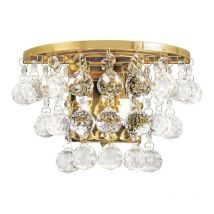 Diyas - Inspired Atla - Applique Interrupteur à 2 Bougies Or Français, Cristal
