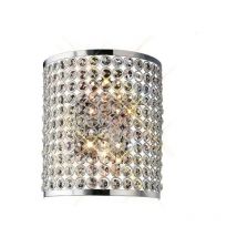 Diyas - Inspired Ava - Applique murale rectangulaire à 2 ampoules, chrome poli, cristal