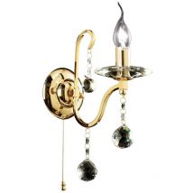 Diyas - Inspired Bianco - Applique Interrupteur 1 Bougie Français Or, Cristal
