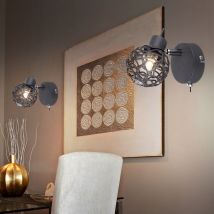 Etc-shop - Applique murale chambre lit lampe liseuse noire lampe de salon avec spot mobile, métal, noir, 1x G9, LxH 8x13 cm, lot de 2