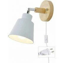 Tonchean - Applique murale chambre,Applique murale chambre,Applique avec prise de câble E27 lampe de lecture de chevet à rotation libre Applique