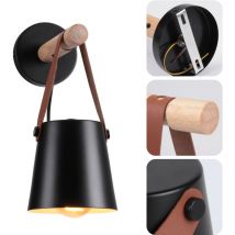 Applique Murale Créative Moderne Métal Luminaires Lampe Murale Interieur E27 pour Chambre Chevet Salon Café Noir