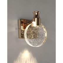 Ymyny - Applique Murale Cristal Style Nordique de Luxe Lampe Murale Ronde Créatif pour Chambre Chevet Salle de Commode Or Petit