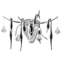 Inspired Cygnet Applique Murale 3 Lumières G4 Chrome Poli/Verre Noir/Cristal, non Compatible led/cfl