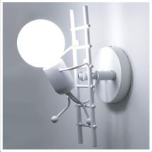 Axhup - Applique Mural Design Rétro E27 Lampe Intérieur Mural Humanoïde - Blanc Monter Escaliers