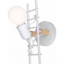 Axhup - Applique Mural Design Rétro E27 Lampe Intérieur Mural Humanoïde - Blanc&Bois Monter Escaliers