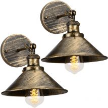 Applique Murale - Design Vintage et Industrielle - E27 22CM - Bronze - 2PCS