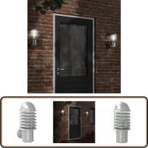 Applique murale d'extérieur argenté acier inoxydable - Applique Murale Exterieure - Éclairage Extérieur - Luminaire Extérieur - Lampadaire Extérieur