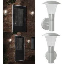 Applique murale d'extérieur argenté acier inoxydable - Applique Murale Exterieure - Éclairage Extérieur - Luminaire Extérieur - Lampadaire Extérieur