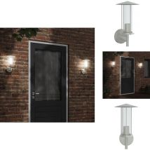 Applique murale d'extérieur argenté acier inoxydable - Applique Murale Exterieure - Éclairage Extérieur - Luminaire Mural - Lampadaire Extérieur