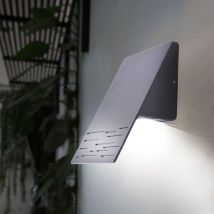 Applique murale d'extérieur, lampe de façade, éclairage de porte d'entrée, lampe de jardin led en aluminium, gris foncé, LxH 15 x 20 cm