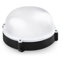 Applique murale extérieure led ronde en métal ip65 noire 12w chaude