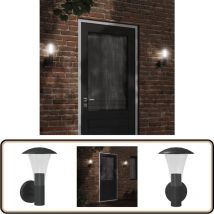 Applique murale d'extérieur noir acier inoxydable - Applique Murale Exterieure - Éclairage Extérieur - Luminaire Mural - Lampadaire Extérieur
