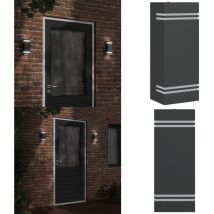 Applique murale d'extérieur noir acier inoxydable - Applique Murale Exterieure - Éclairage Extérieur - Luminaire Mural - Lampadaire Extérieur