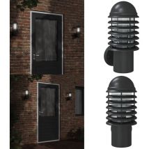 Applique murale d'extérieur noir acier inoxydable - Applique Murale Exterieure - Éclairage Extérieur - Luminaire Mural - Lampadaire Extérieur