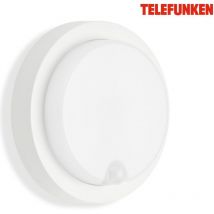 Telefunken - Applique murale d'extérieur led dortmund, 12 w, 1150 lm, IP44, blanc, plastique, ø 17 cm