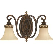 Applique murale aluminium moulé sous pression marron H 25,4 cm 2 flammes hall light