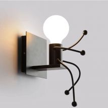 Applique murale, E27 Creative Appliques murales Petit homme de fer Lampe Applique Murale Moderne,Sans ampoule