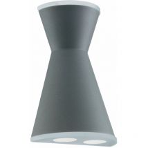 Applique murale applique maison applique extérieure lumière terrasse, haut & bas IP44, verre satiné, 3x led 2,5W 180Lm 3000K, LxH 16x23,5 cm