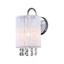 Lana wh - Applique blanche 1 lumière avec abat-jour en tissu blanc, E14 - Italux