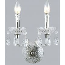 Whiz - Applique murale classique chrome à 2 lumières avec abat-jour transparent, E14 - Italux