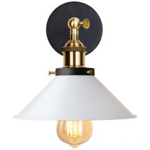 Norcks - Applique Murale En Fer Et Métal Applique Murale Rétro Lampe Murale Vintage Pour Chambre Bar Café Blanc 22Cm