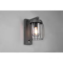 Iperbriko - Applique Murale en Métal Anthracite Tuela avec Détecteur de Mouvement IP44