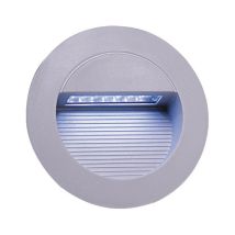 Knightsbridge - Applique murale encastrée ronde en aluminium gris à del blanche IP44