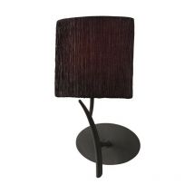 Diyas - Inspired Mantra - Eve - Applique 1 lumière E27, anthracite avec abat-jour ovale noir
