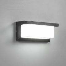 Applique Murale Extérieur Moderne Led 12w Étanche Ip65 En Aluminium Anthracite Eclairage Décoration Lumière Pour Cour Jardin Terrasse Proche Mur 