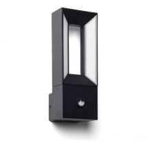 Ledkia - Applique Murale Extérieure led Aluminium 2x5W Trimel avec Détecteur de Mouvement Noir