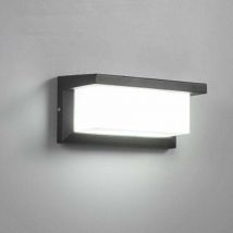 Applique murale extérieure moderne led 12W étanche IP65 Anthracite Aluminium Éclairage Décoration Lumière pour Cour Jardin Terrasse Près Mur Allée