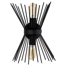 Applique murale filaire en métal - H. 33 cm - Noir - KIRPI